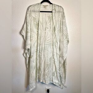 Cynthia Rowley Linen Blend Kimono Tropical Beach Swim Coverup One Size Summer
